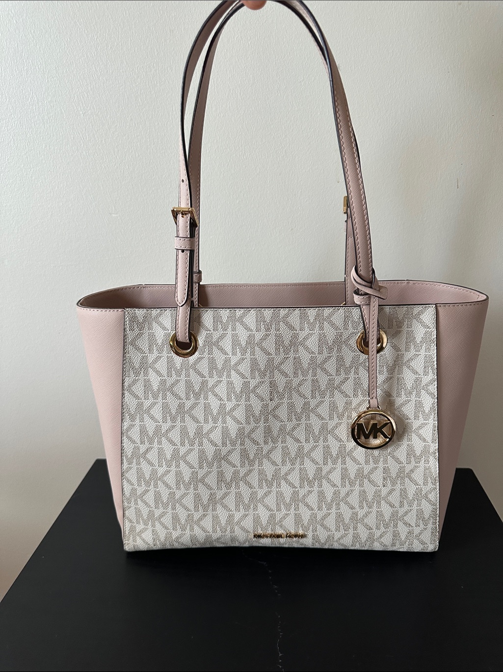 Michael Kors Blush Pink Mk Signature Canvas Tote